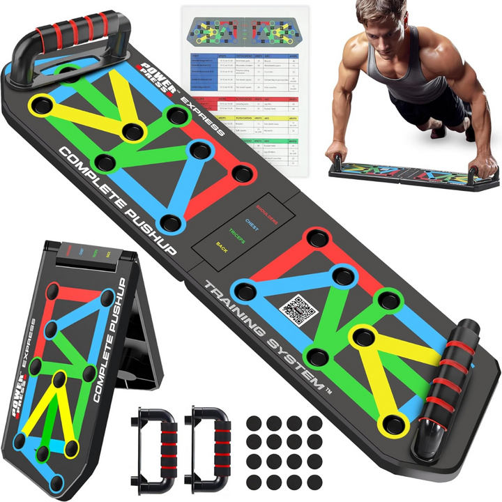 FlexiFit - Sammenleggbart Push-Up Treningsbord med Fargekoding Luvikno