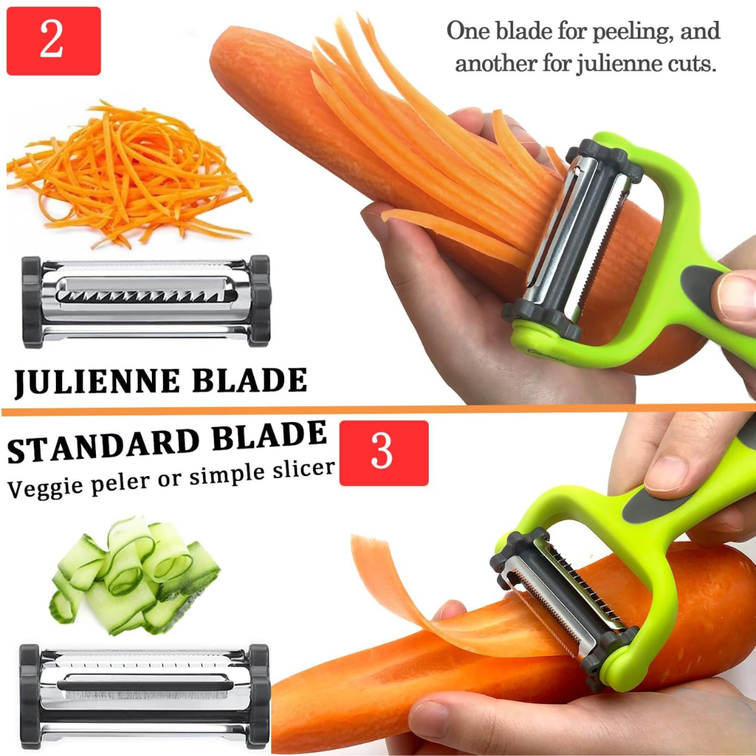 VeggieMaster - 3-i-1 Julienne Skjærer for Grønnsaker Luvikno