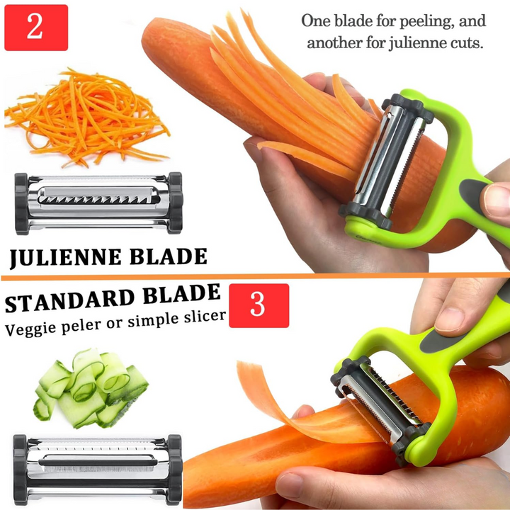 VeggieMaster - 3-i-1 Julienne Skjærer for Grønnsaker Luvikno