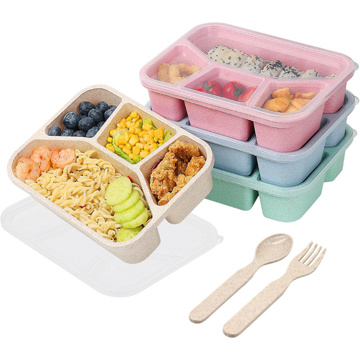 BentoBox – Sett med 4 Snacks Bokser med Skillevegger Luvikno