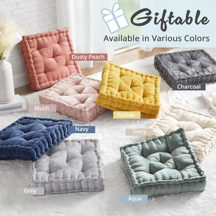 ZenComfort - Luxe Chenille Meditasjonspute for Gulvet Luvikno