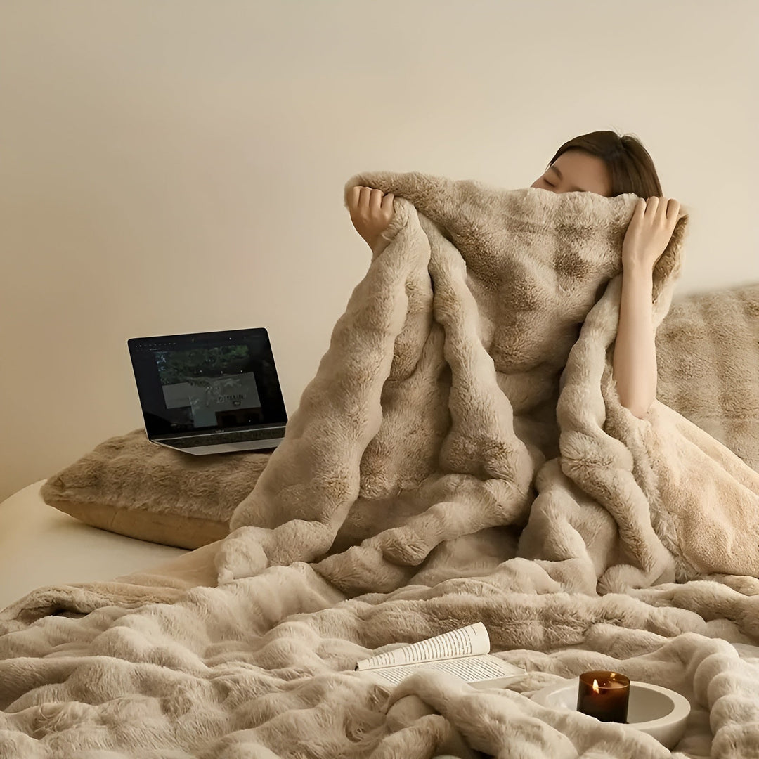 Fleece og fleece-teppe – Ekstra myk & varm | Perfekt for sofa og soverom | Luvikno