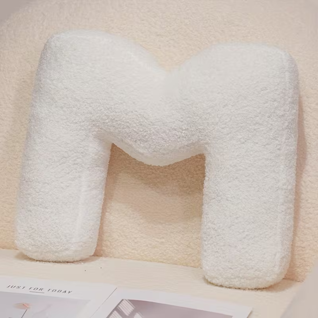 Hvit Bokstav Dekorativ Pute – Myk Og Allsidig | Kreative Puter For Sofaen Og Sengen | Luvikno