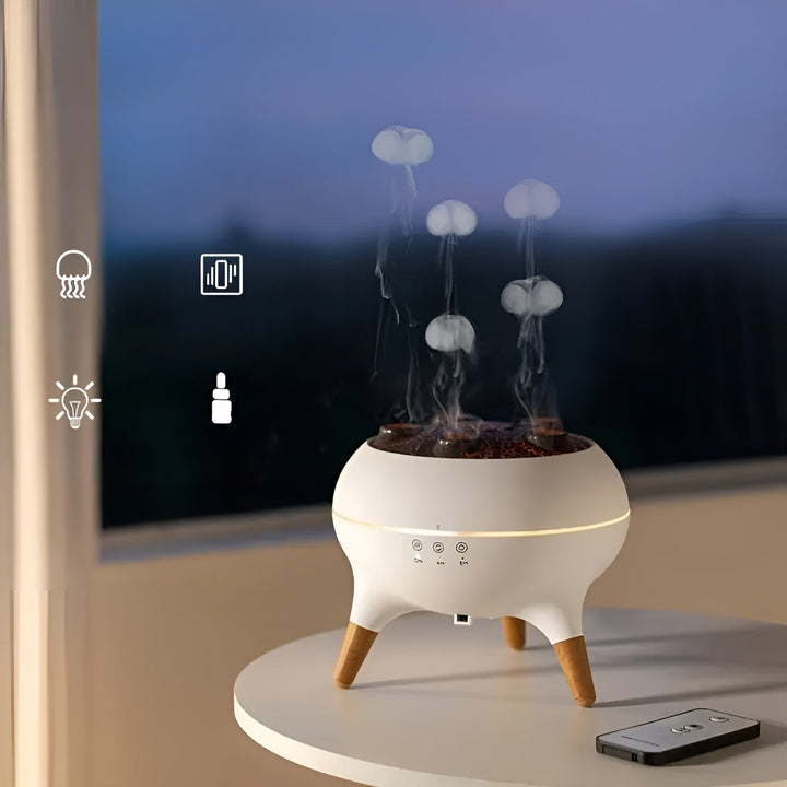 Aroma diffuser i manetform - fargeendring og fjernkontroll |Luftfukter for hjem og kontor | Luvikno