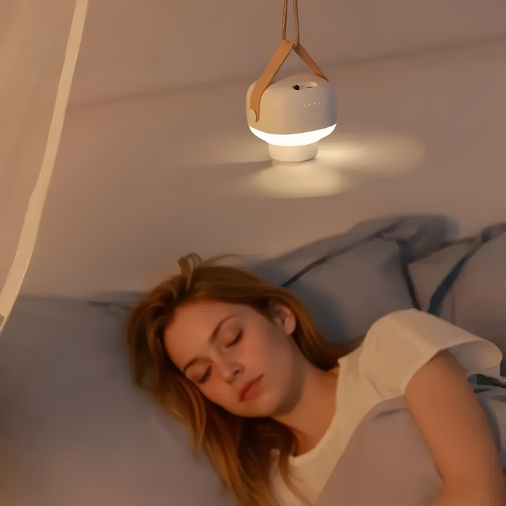 BreezeNova - Bærbar takvifte med lys og fjernkontroll | Luvikno