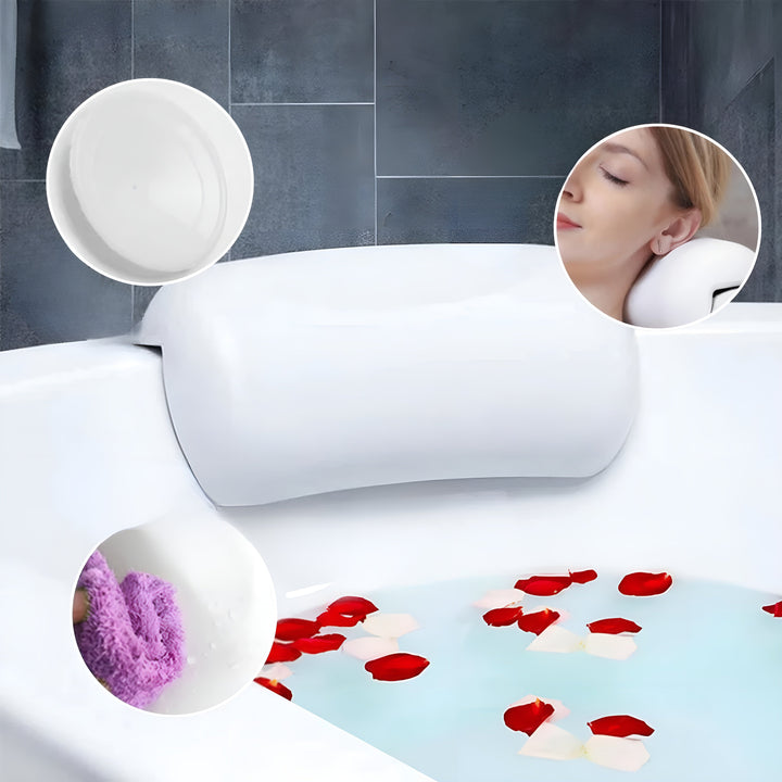 Badekarpute - Vanntett & Antiskli | Myk Minne Skum Hode- & Ryggpute med Sugekopper | Luvikno