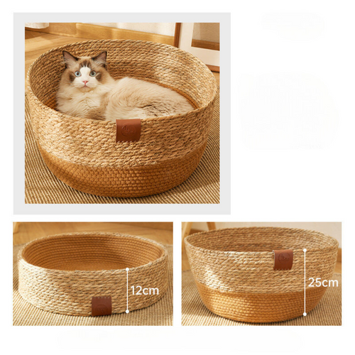 Håndvevd rattan katt klore seng Luvikno