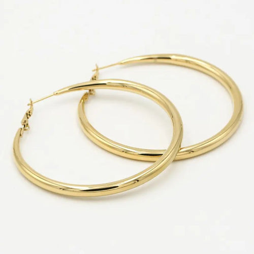 Elegant gull hoop øredobber (60 mm) | Luksus tilbehør for en stilfull look Luvikno
