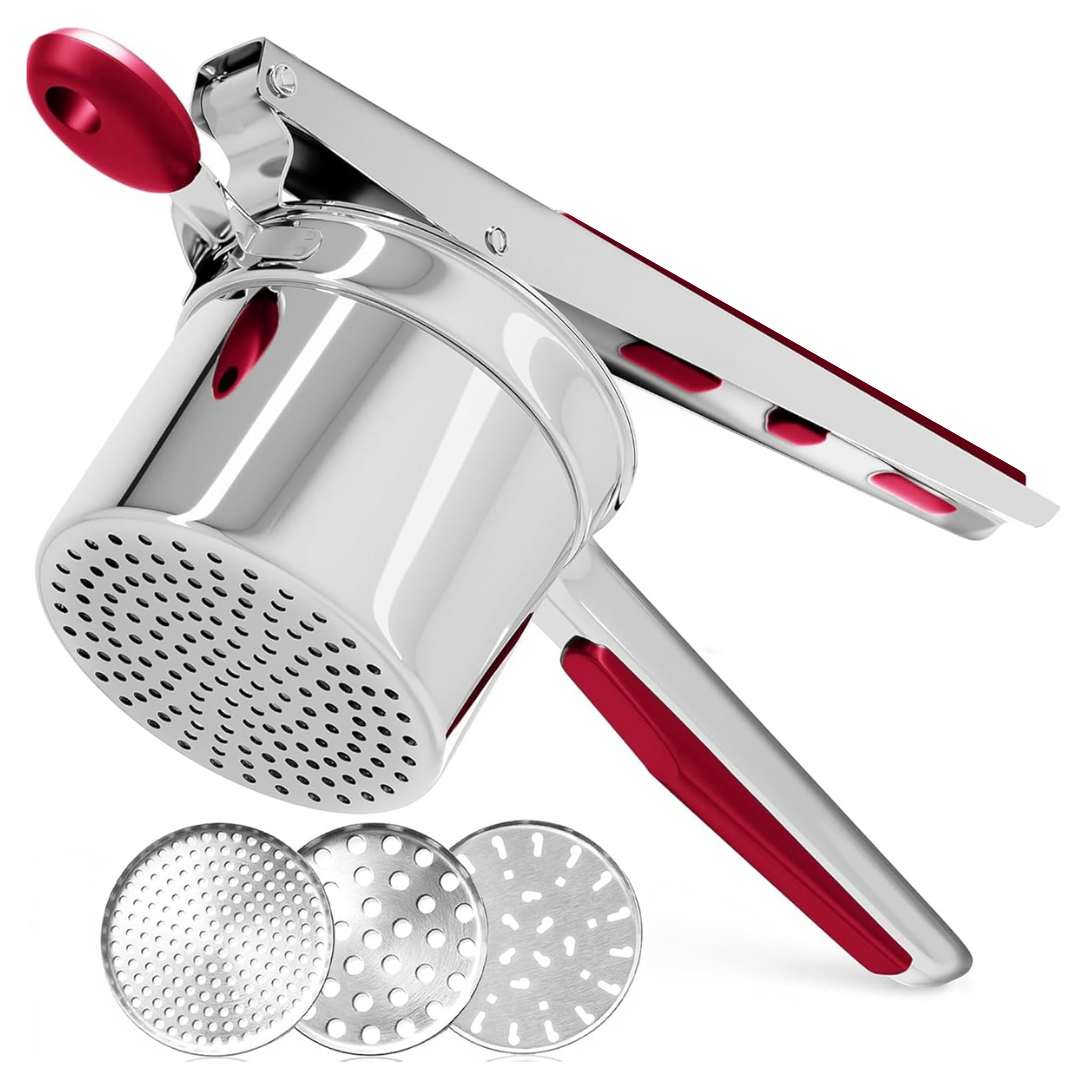 Luvikno | PureMasher Pro Rustfritt Stål Potetmoser 15oz | Ekstra Stor Kapasitet | For Potetmos, Grønnsaker & Frukt | Klumpfri & Holdbar