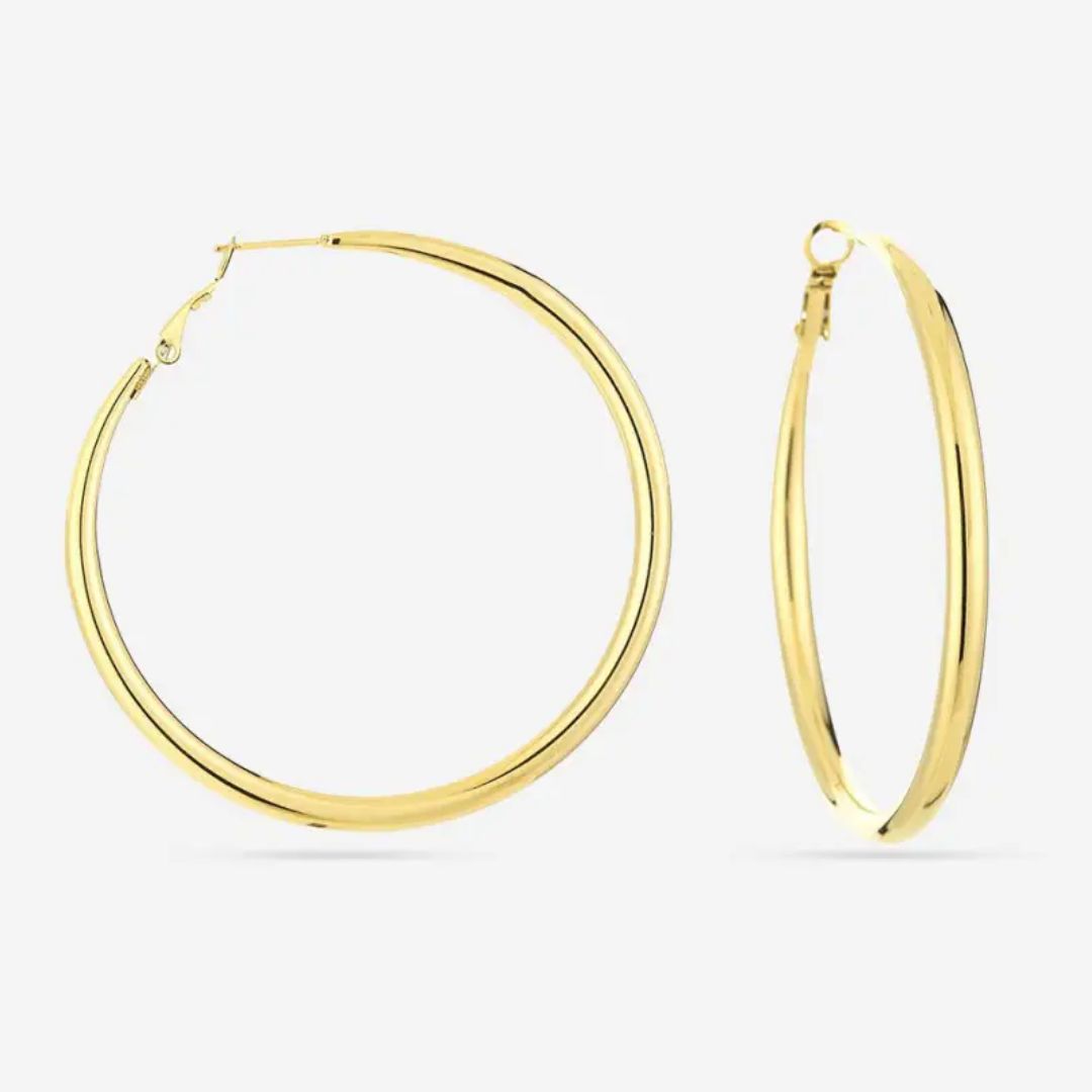 Elegant gull hoop øredobber (60 mm) | Luksus tilbehør for en stilfull look Luvikno