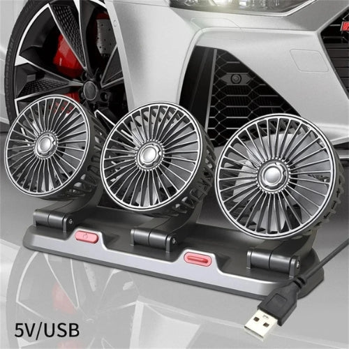 360° Justerbar 3-Hode Bilvifte USB/12V/24V – AirFlow | Luvikno