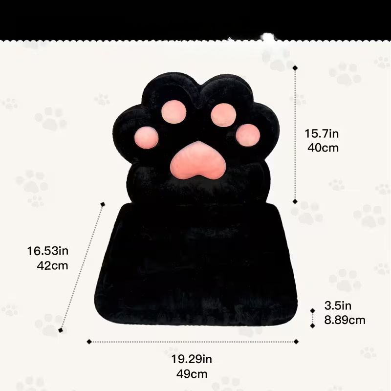 L-formet kattepfotpute – kosete og myk | Fluffy setepute for spillstoler og sofaer | Luvikno