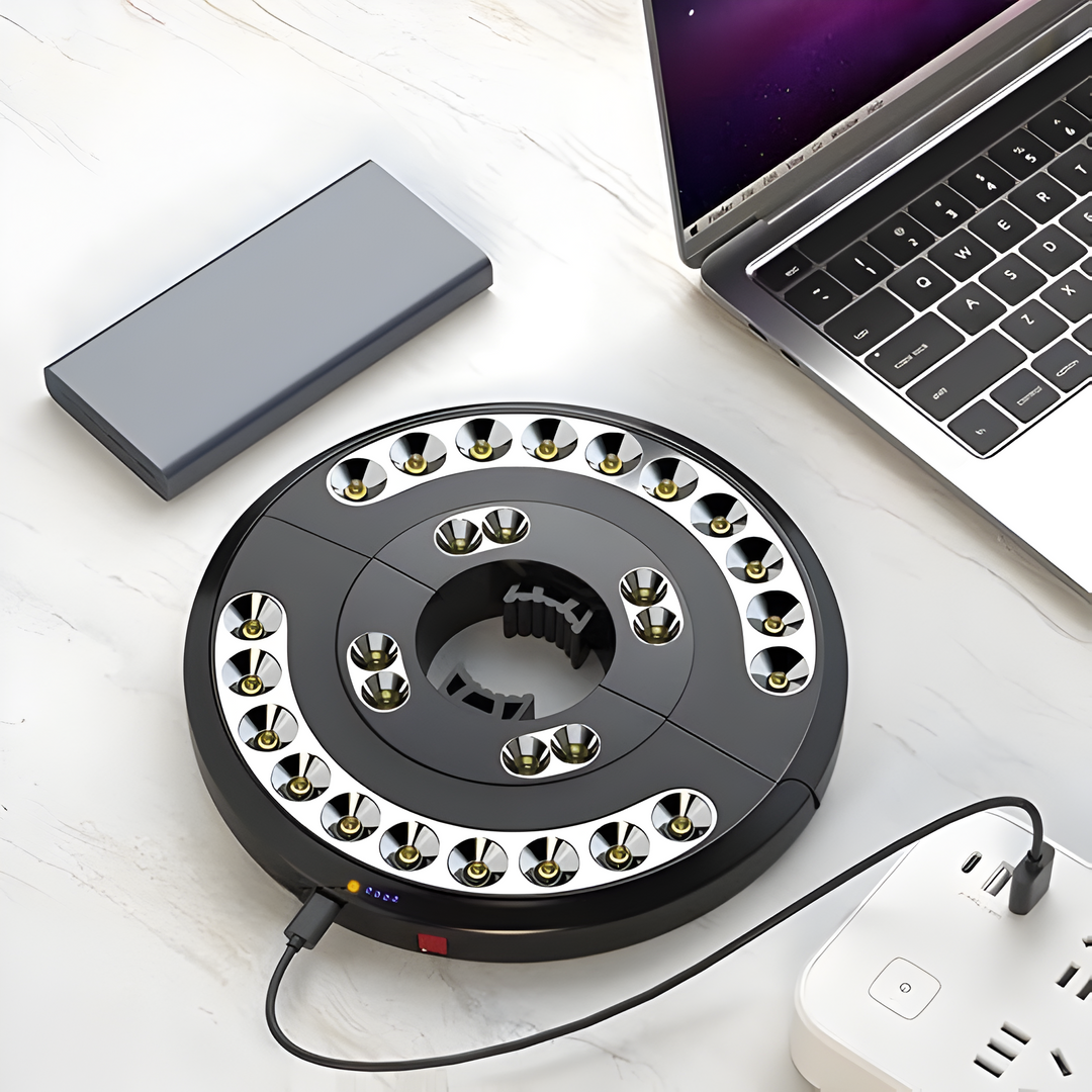 Luvikno | LumoClip LED Skjermlys med Batteri | 3 Lysstyrkenivåer & 360° Lys | USB Lading | For Balkong, Hage & Camping
