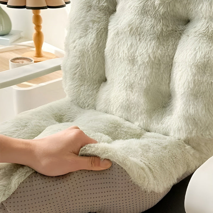 Myk sittepute laget av faux fur – Ekstra tykk & kosete | Perfekt for stol og sofa | Luvikno