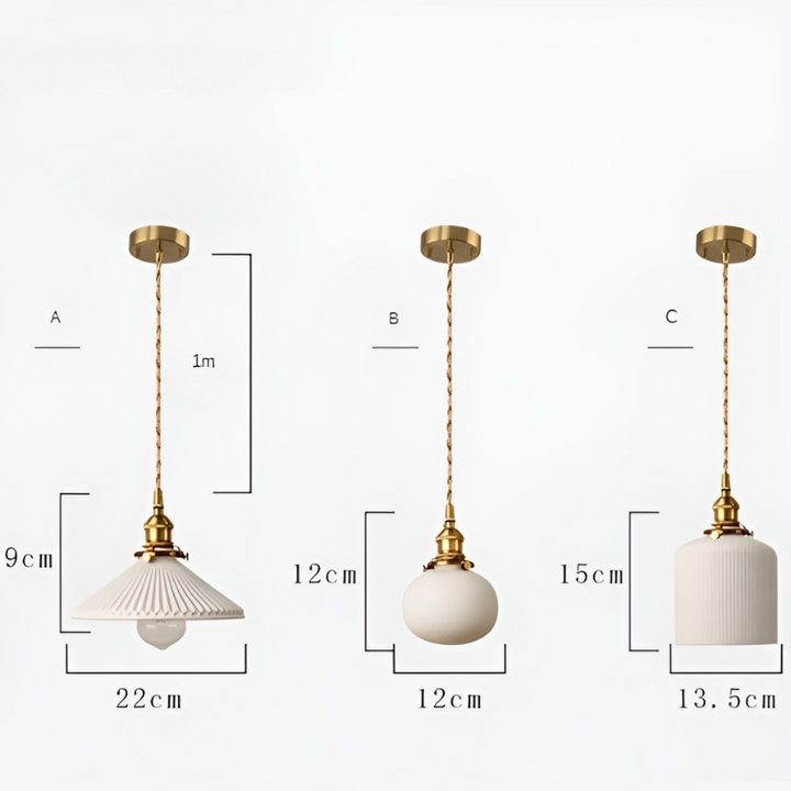 AmberZen Light – Vintage Ceramic Glass Pendant Light | Luvikno