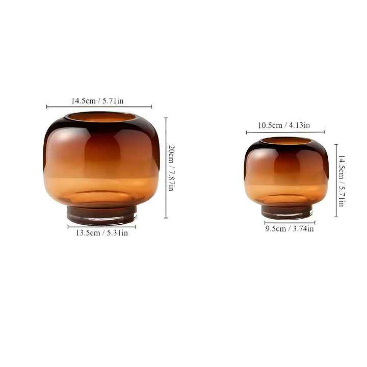 Glass Vase Hand Luviknoown – Minimalistisk og Dekorativ | Transparent Design for Luviknoomster, Hydroponics og Moderne Boligrom i Amber | Luvikno