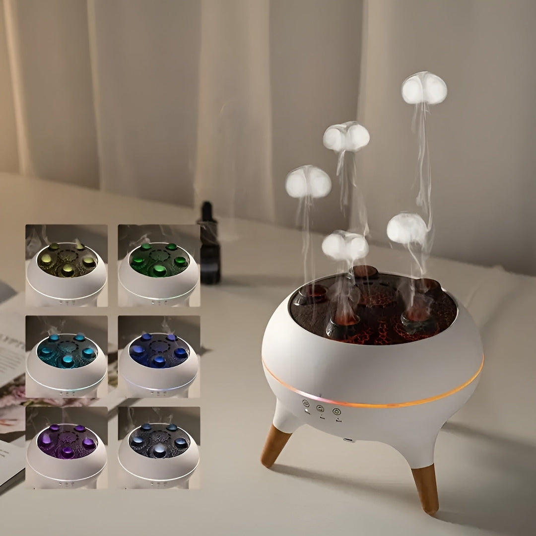 Aroma diffuser i manetform - fargeendring og fjernkontroll |Luftfukter for hjem og kontor | Luvikno
