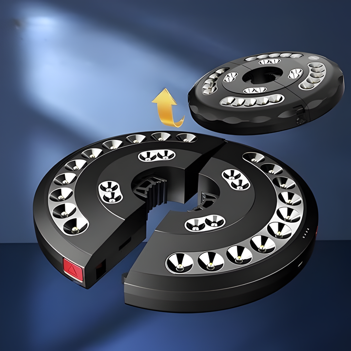 Luvikno | LumoClip LED Skjermlys med Batteri | 3 Lysstyrkenivåer & 360° Lys | USB Lading | For Balkong, Hage & Camping