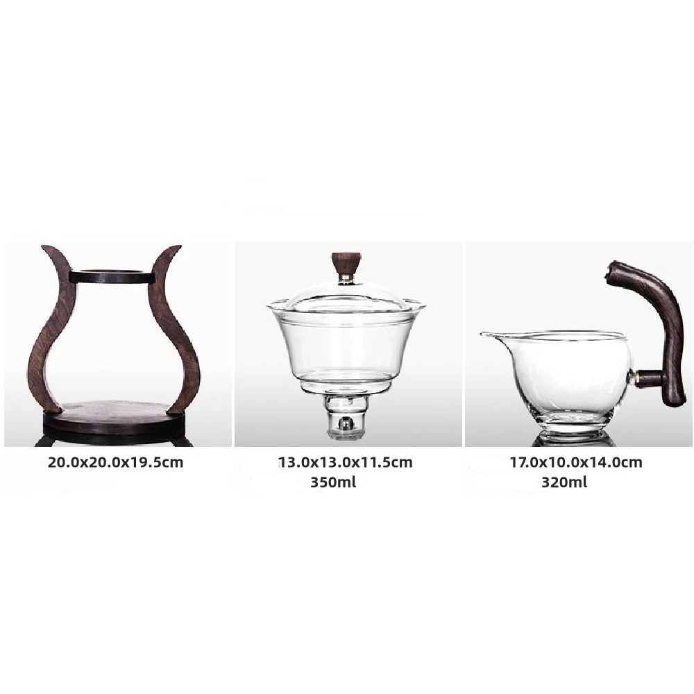 Glass Teaset med magnetisk flyt – semi-automatisk kjele, varmebestandig og elegant | Luvikno