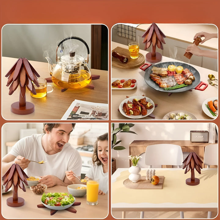 Juletrær coasters foldbare – Dekorative & Praktiske | Ideell for drikke & ferier | Luvikno