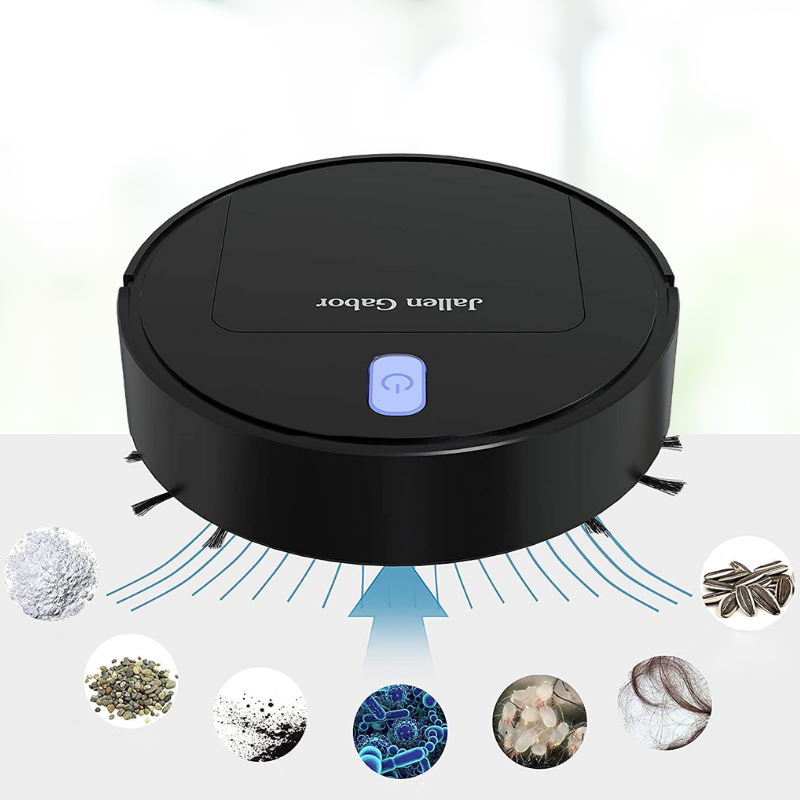 Luvikno | Cleanoro S6 Robotstøvsuger | Kompakt og Intelligent | For Dyrehår, Harde Gulv og Tepper | 2t Driftstid
