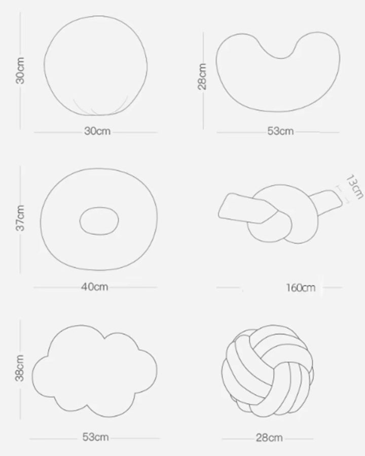 Nordic Bouclé Abstrakt Putefor – Minimalistisk Plysjpute | Luvikno