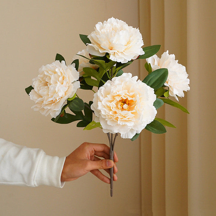 Kunstige 5 store hodet pæoner blomster | Luvikno