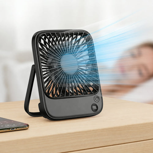 Bærbar vifte med batteri – 4 hastighetsinnstillinger | Luvikno