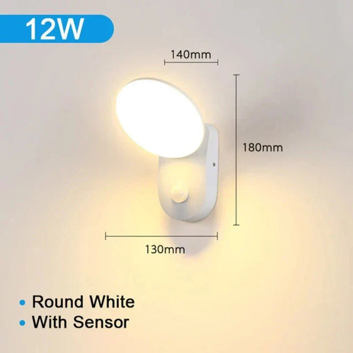 SecureLight - LED Bevegelsessensor Utendørs Lampe | Vanntett & Energieffektiv | Luvikno