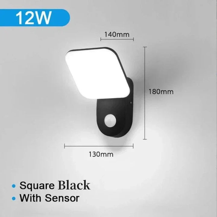 SecureLight - LED Bevegelsessensor Utendørs Lampe | Vanntett & Energieffektiv | Luvikno