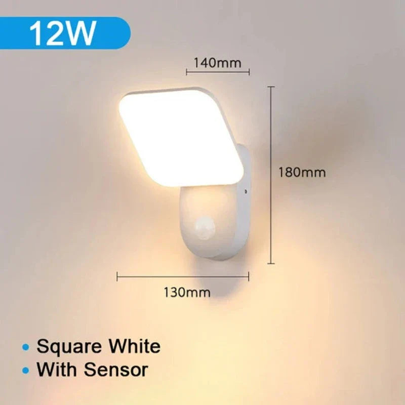 SecureLight - LED Bevegelsessensor Utendørs Lampe | Vanntett & Energieffektiv | Luvikno