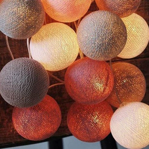 Gledelig Bomull Lys Ball Girlander - LumiBall | Luvikno