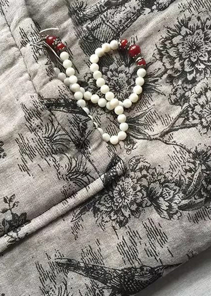 Luvik | Aprikoosi Yli-iso Tulostettu Hienot Puuvillasta Pitkät Talvitakit