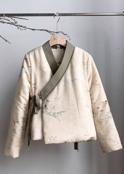 Luvik | Vaalea V-aukkokohta Kytkentä Takit ohutta puuvillaa täytetty