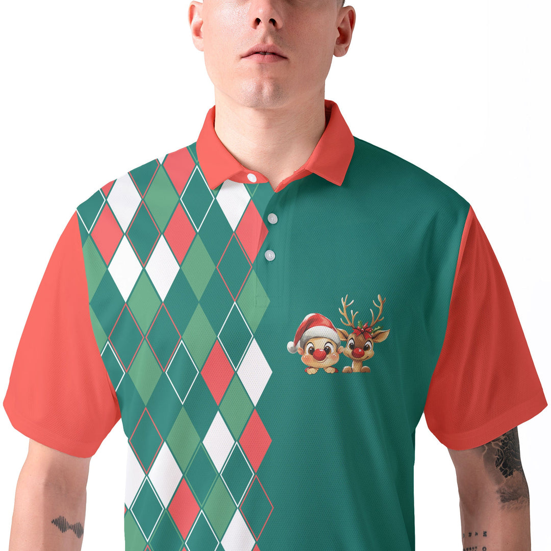 Luvik | Vintage 80-talls julepolo-skjorte for menn