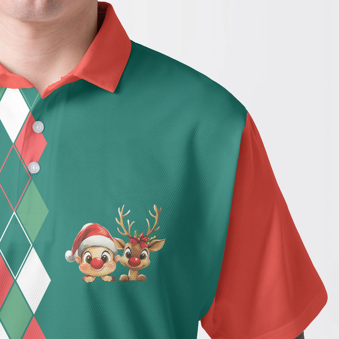 Luvik | Vintage 80-talls julepolo-skjorte for menn