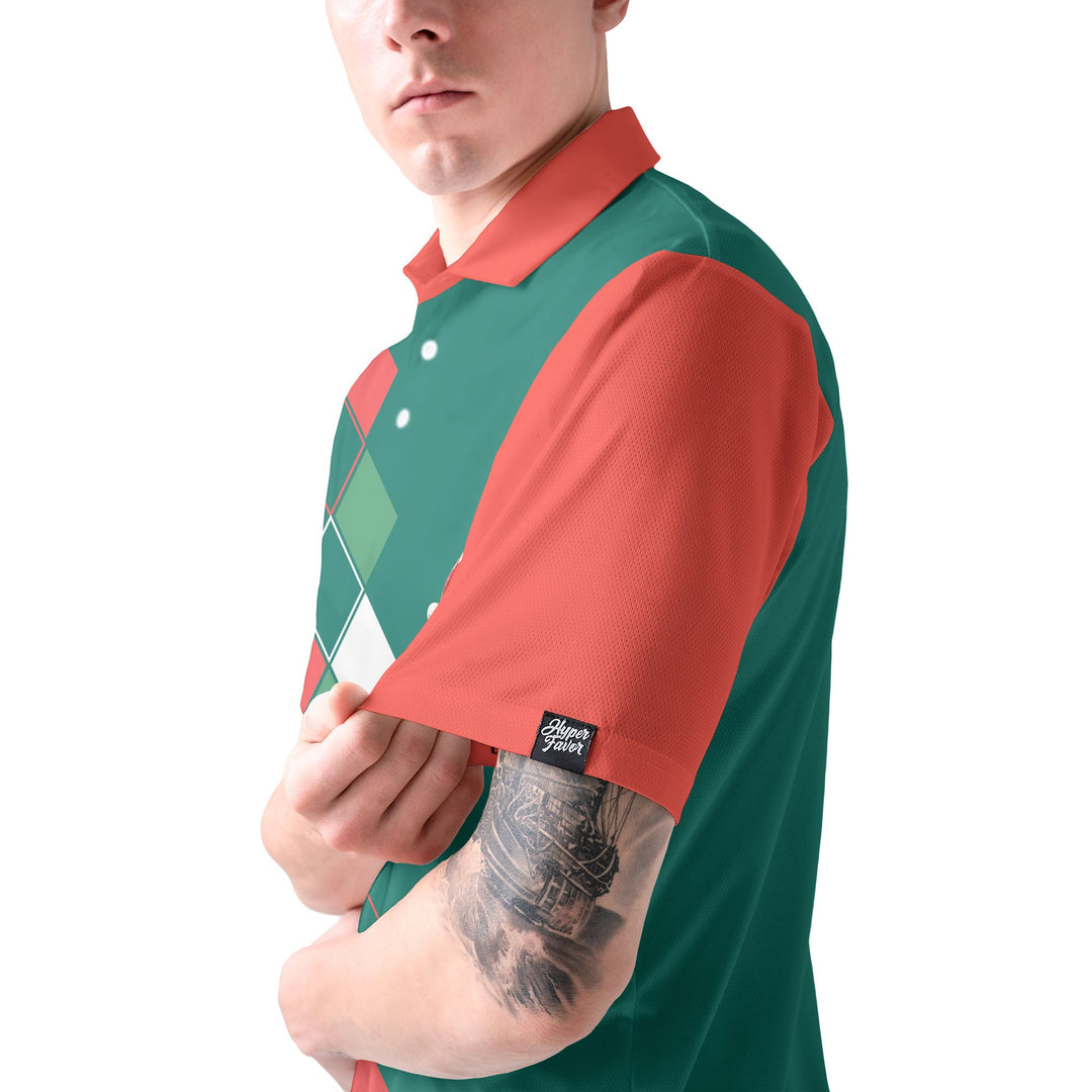 Luvik | Vintage 80-talls julepolo-skjorte for menn