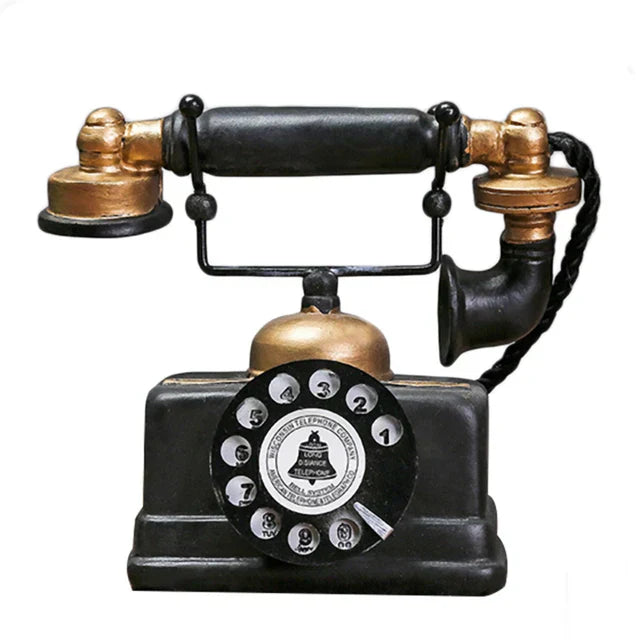 Antikk Telefon Dekorasjon – Nostalgisk Retro Borddekorasjon for Stue og Kontor | Luvikno