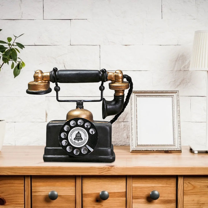 Antikk Telefon Dekorasjon – Nostalgisk Retro Borddekorasjon for Stue og Kontor | Luvikno