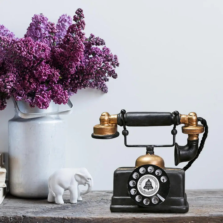 Antikk Telefon Dekorasjon – Nostalgisk Retro Borddekorasjon for Stue og Kontor | Luvikno