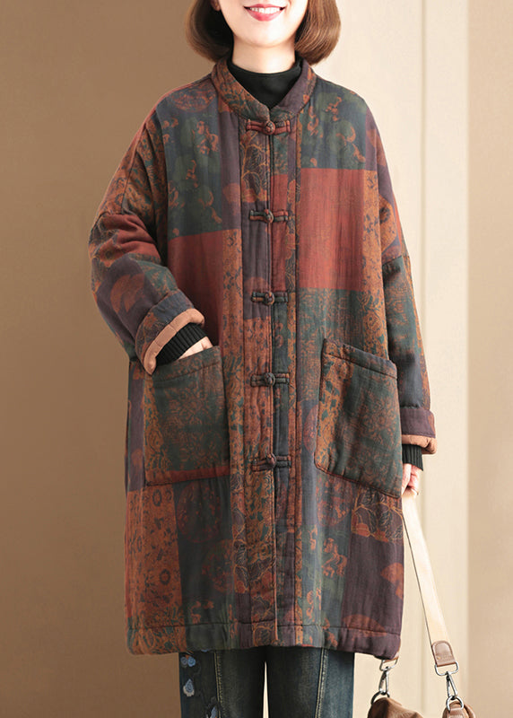 Luvik | Naisten talvitakit ohuesta puuvillasta, vanutettu, tummansinisillä taskuilla painettu