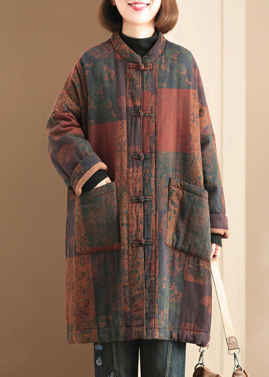 Luvik | Naisten talvitakit ohuesta puuvillasta, vanutettu, tummansinisillä taskuilla painettu