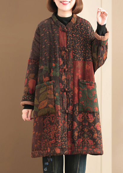 Luvik | Naisten talvitakit ohuesta puuvillasta, vanutettu, tummansinisillä taskuilla painettu