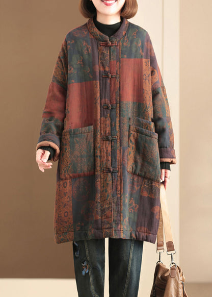 Luvik | Naisten talvitakit ohuesta puuvillasta, vanutettu, tummansinisillä taskuilla painettu