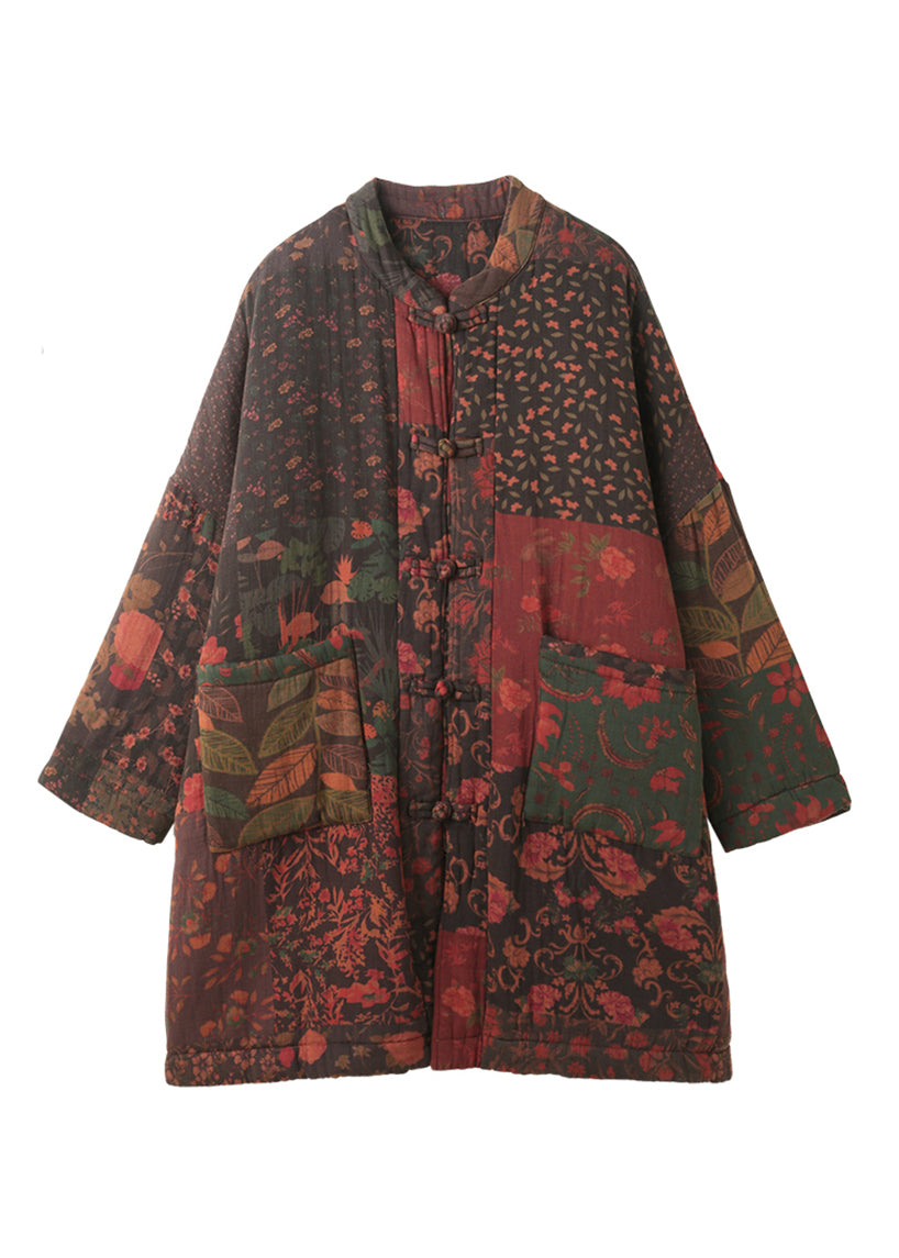 Luvik | Naisten talvitakit ohuesta puuvillasta, vanutettu, tummansinisillä taskuilla painettu