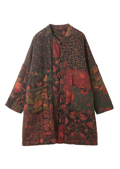 Luvik | Naisten talvitakit ohuesta puuvillasta, vanutettu, tummansinisillä taskuilla painettu