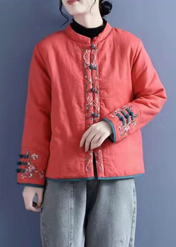 Luvik | Oranssi Brodé Nappi Takit Täytetty Puuvillalla Talvi