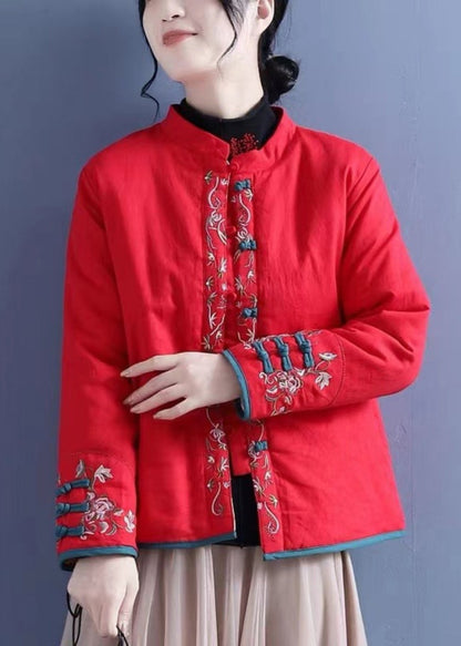 Luvik | Oranssi Brodé Nappi Takit Täytetty Puuvillalla Talvi