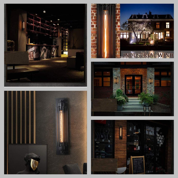 Luvikno | Vintage Veggmontert LED Lys – Tidøstedesign med Elegant Matt Svart Finish