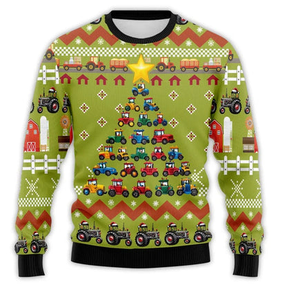 Luvik | Joulupaita traktoriprintillä - Mukava ja juhlallinen miesten puuvillapaita